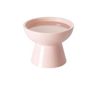 LoeJan Elevated Cat Food and Water Bowls Set, Pink - Raised Ceramic Anti-Vomit Whisker-Free Feeder for Kittens to Adult Cats