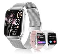 Loekneue Women's Men's Smart Watch with Bluetooth 5.3 Call, 1.83 Inch HD Smartwatch, Sleep Monitor SpO2 Menstrual Cycle IP68 Heart Rate Monitor Fitness Pedometer for Android iOS (Silver)