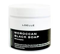 Loelle - 100% Organic Moroccan Black Soap - Made with Natural Ingredients - Black Hammam Exfoliating Body Scrub - Exfoliating Shower Gel (200g)