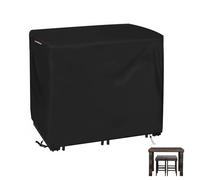 Loenel Outdoor Bar Height Table and Chair Cover, Heavy Duty 600D Waterproof Patio Bar Set Cover for Rectangular 48" Long Bar Height Dining Furniture Set - 48"L x 30"W x 36"H