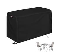 Loenel Patio Swivel Bar Set Covers, Waterproof Outdoor Bar Height Set Cover for Patio Bistro Sets 3 Piece Table and Chairs, Heavy Duty 600D Outdoor Bars Height Dining Sets Cover- 70" L x 32" W x 47" H