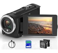 LOENTIR Video Camera QHD 2.7K 50MP Camcorder 16X Digital Video Camera for YouTube, 2.8'' 270 Degree Rotation Screen Video Recorder Vlogging Camera with 32GB Card and Two Batteries