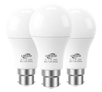 LOEODO B22 Bayonet LED Bulbs 100W Equivalent, 13W Light Bulb, 1200 Lumens, 6000K Cool White, A60 Energy Saving Lightbulbsb, Non-Dimmable, Pack of 3