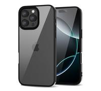 LoeoeL for iPhone 16 Pro Case Clear, Transparent Hybrid 16 Pro Phone Case [Hard Plastic & Soft Silicone Bumper] Acrylic Non Yellowing Thin Slim Protective Cover for Women, Black