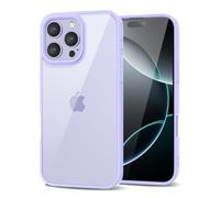 LoeoeL for iPhone 16 Pro Case Clear, Transparent Hybrid 16 Pro Phone Case [Hard Plastic & Soft Silicone Bumper] Acrylic Non Yellowing Thin Slim Protective Cover for Women, Purple Lavender