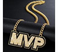 Loetere 1 Pcs MVP Chains Gold Champion Award Winner Prize Trophy Most Valuable Player Award Necklace for Adults Team Player Sports Football Soccer Baseball Softball Game Party Favor