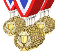 Loetere 100 Pcs 1st 2nd 3rd Gold Silver Bronze Place Medals Metal Award Medals Winner with Neck Ribbon Participation Perfect for Athletes Academics Sports Competitions Prizes 2 Inch(1st Place)