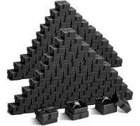 Loetere 200 Pcs Jewelry Ring Gift Box Black Earring Gift Box for Wedding Ceremony Engagement Small Gift Boxes with Lid Cardboard 1.57 x 1.57 x 1.18 Inch Gift Box with Foam Velvet Insert for Girls