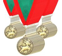 Loetere 30 Pcs/60 Pcs Christmas Medals Award Bulk 2" Gold Silver Christmas Medals Santa Run Reindeer Snowman Elf Gingerbread Man House Tree Trophy Awards for Xmas Party Ornament Favor Gift Prize