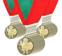 Loetere 30 Pcs/60 Pcs Christmas Medals Award Bulk 2 Gold Silver Christmas Medals Santa Run Reindeer Snowman Elf Gingerbread Man House Tree Trophy Awards for Xmas Party Ornament Favor Gift Prize
