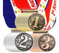 Loetere 48 Pcs Award Medals 1st 2nd 3rd Place Medals for Awards Metal Winner Trophy Awards Gold, Silver, and Bronze Prizes for Sports Competitions Party, 2 Inches (Classic)