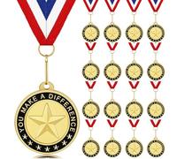Loetere 50 Pcs Employee of The Month Medal with Neck Ribbon Employee Enamel Star Recognition Gold You Make a Difference Gifts Appreciation Award Medals for Colleague Coworker Team Retirement Reward