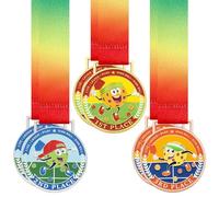 Loetere 6 Pcs Dinkball Medals Set Gold Silver Bronze 2" Wide, Inspirational Tournament Awards Prizes for Dinkball Lovers Women & Men, 3 Unique Designs with Ribbon