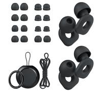 LOETRUY 2 Pairs of Ear Plugs for Sleeping,Reusable Hearing Protection Earplugs with 8 Pairs Ear Tips & One Connector Cord,Soft Ear Plugs for Noise Reduction,Concert,Musician & Work - 25dB-30dB