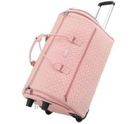 LOEUO 93L Carry on Garment Duffle Bag with Wheels, Folding Convertible Rolling Garment Bag for Travel with Shoes Compartment, Wheeled Waterproof Suit Bag Travel for Men Women, Pink, Duffle Bag With