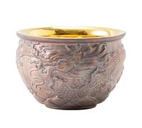loeusjfnr Ceramic Tea Cup Gilded Tea Cup Owner's Dragon-Phoenix Set Personal Golden Cups for Tea