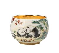 loeusjfnr Ceramic Tea Cup Jadeite Porcelain Gilded Master's Cup National Treasure Panda Tea Household Item Personal Bowl Cups for Tea