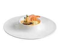 loeusjfnr Pasta Plates Ceramic Dinner Plate Restaurant Pure White Dessert Thick Soup Pasta Plates Snack Household Circular Tableware(10 inch)