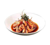 loeusjfnr Pasta Plates Chinese Creative White Ceramic Tableware Restaurant Round Deep Dish Stir Fry Hot Plate(11.5inch)