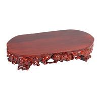 loeusjfnr Plant Pedestal Stand Bonsai Display Stand Odd Stone Base Ornament Rectangular Oval Wooden Seat Holder Home Small Coffee Table Pedestal Stands for Display