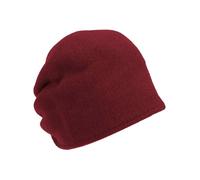 LOEVENICH Beanie | 100% Wool | Pleated Back | Warm & Soft Design | One Size | Women | Comfort & Style, Wine Red, One Size