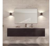 Loevschall Refine Mirror | Wall Mirror Brown with Frame | 120 x 75 cm | Decorative Mirror for Bathroom, Living Room, Bedroom & Hallway | Minimalist & Stylish Mirror Made of Brushed Brass