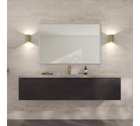Loevschall Refine Mirror | Wall Mirror Gold with Frame | 120 x 75 cm | Decorative Mirror for Bathroom, Living Room, Bedroom & Hallway | Minimalist & Stylish Mirror Made of Brushed Brass