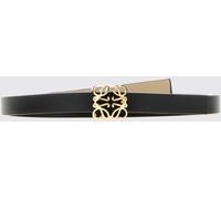 Loewe Anagram Thin Calfskin Leather Belt with Gold Monogram Buckle - Size: 90 - female