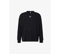 Loewe Mens Black Anagram-embroidered Cotton-jersey Long-sleeved T-shirt Xxl