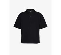 Loewe Mens Black Logo-embroidered Regular-fit Cotton-piqué Polo Shirt M