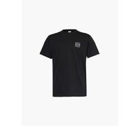 Loewe Mens Black Monogram-embroidery Crew-neck Regular-fit Cotton-jersey T-shirt S