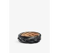 Loewe Mens Black Paula’s Ibiza Braided-leather Bangle 1 Size