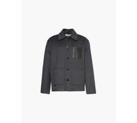 Loewe Mens Charcoal Melange Workwear Patch-pockets Relaxed-fit Wool and Cashmere Jacket 42