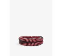 Loewe Mens Fuchsia Paula’s Ibiza Interlocking Braided-leather Bangle 1 Size