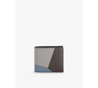 Loewe Mens Loewe Puzzle Edge Bifold Leather Wallet Asphalt Grey/Storm Blue