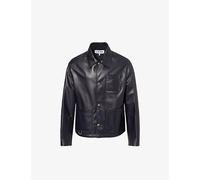 Loewe Mens Loewe Workwear Contrast-Shell Leather Jacket Navy Blue 36