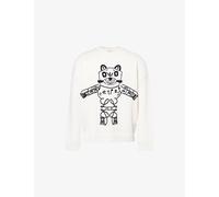 Loewe Mens Loewe x Louis Wain Lucky Cat Crewneck Wool Jumper White/Black M