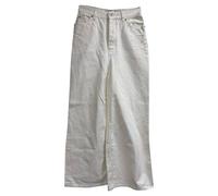 Loewe Preloved High-Rise Wide-Leg Jeans In White Cotton In Ecru Ecru