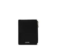 LOEWE slim compact wallet in textured classic calfskin - Black One Size