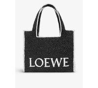 Loewe Womens Black X Paula's Ibiza Large Raffia Tote Bag 30.5x36.5x17cm