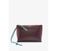 Loewe Womens Burgundy/emerald Knot Foil-logo Leather Pouch 1 Size
