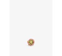 Loewe Womens Green/coral X Paula's Ibiza Cactus Flower Leather Stud Charm 3x7x7cm