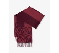 Loewe Womens Loewe Anagram Knitted Cashmere and Wool Scarf Burgundy/Mahogany 1 Size
