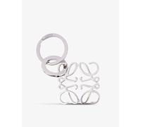 Loewe Womens Loewe Anagram Logo-Engraved Brass Keyring Palladium