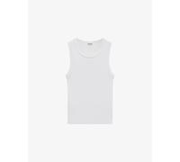 Loewe Womens Loewe Anagram Ribbed Stretch-Woven Tank Top White M