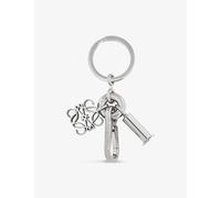 Loewe Womens Loewe Anagram Silver-Tone Brass Keyring Silver 1 Size