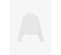 Loewe Womens Loewe Balloon Drawstring-Hem Silk Shirt White 12