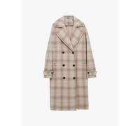 Loewe Womens Loewe Double-Breasted Checked Wool-Cashmere Blend Coat Beige 12