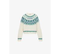 Loewe Womens Loewe Fair Isle Jacquard-Knit Wool-Blend Jumper White/Mint M