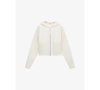 Loewe Womens Loewe Hooded Patch-Pocket Wool Blend Hoody White M